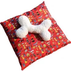 Kit Almofada Pet Almofadinha para cachorro Médio Tamanho M 50X50 CM Com Ossinho para Cães e Gatos