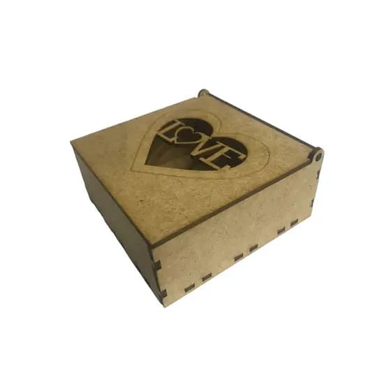 Kit com 12 Unidades Caixa Caixinha em Mdf Personalizada LOVE Decorativa Festas