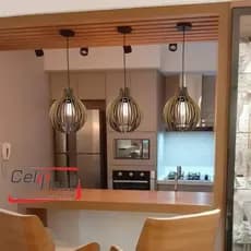 Kit com 4 Luminárias Pendentes Abajur de Teto em MDF Lustre Moderno Decorações