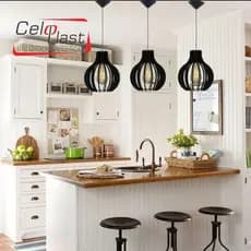 Kit com 6 Luminárias Pendentes Abajur de Teto em MDF Lustre Moderno Decorações