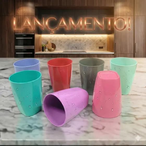 Kit 10 copos plásticos coloridos 330 ml Escolas creches festas