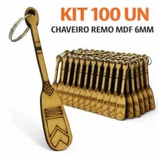 Kit 100 Chaveiros Remo MDF 6mm Lembrancinha Festa Náutica Brinde Madeira Atacado Revenda Top