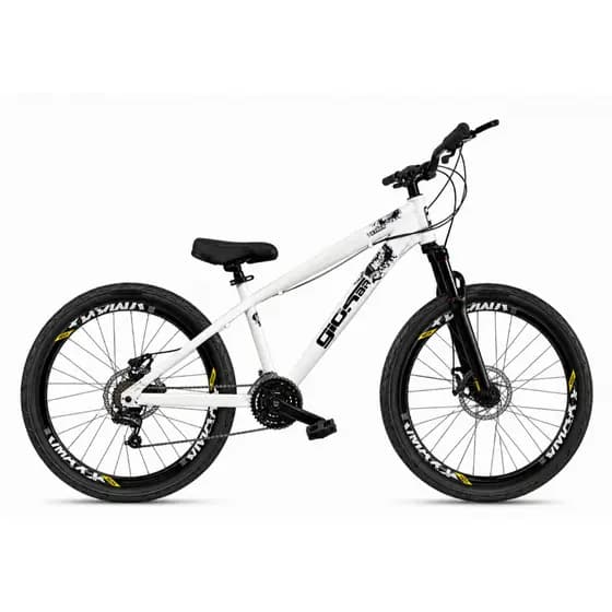 Bicicleta Aro 26 GIOS 4Trix Freeride Downhill 21v Aro Vmaxx DH Freio a Disco Garfo Suspensão Pneu Flame