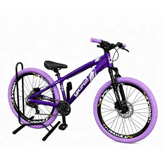 Bicicleta Aro 26 GIOS Frx-Evo Freeride Downhill 21v Aro Vmaxx DH Freio a Disco Garfo Suspensão Pneu Flame