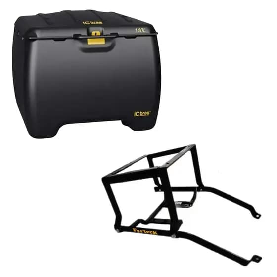 Caixa Baú Moto 140L + Suporte Reforçado Várias Motos | Forteck