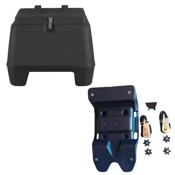 Caixa Baú Motoboy Preta 80L + Suporte Universal icbras todas motos