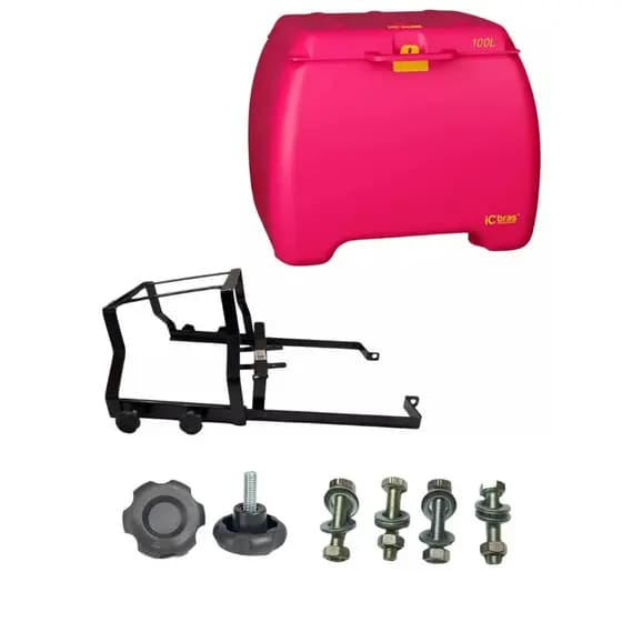 Caixa Baú Moto 100L Rosa Icbras  + Suporte com Regulagem para Garupa Várias Motos Trava Mais
