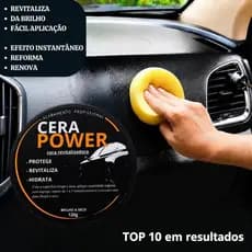 Cera Revitalizador de Plástico Renova Parachoque Retrovisor painel couro automotivo carro moto 120g