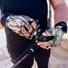 Luva Pesca Antiderrapante Microfibra Camuflada Albatroz Proteção Solar