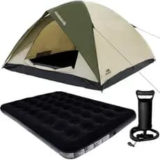 Barraca 6 Camping Pessoas Impermeavel Colchão Casal Inflador