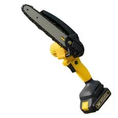 Mini Motosserra Elétrica 6 Polegada Bateria 21V Recarregável Arvores Jardinagem