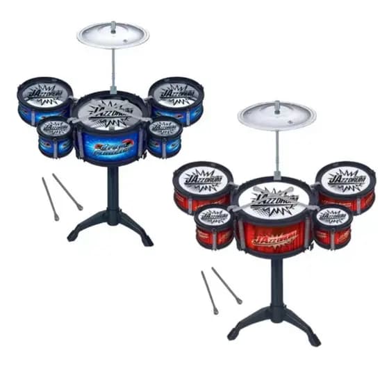 Bateria Infantil Completa Com 8 peças Diversão Musical  Tambores Baqueta Musica Divertida
