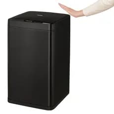 Lixeira preta aço inox 50L Sensor Automático Inteligente Lixo Casa Banheiro Cozinha Escritório