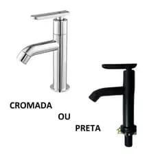 Torneira Pia Cuba lavatorio de Banheiro Lavabo Alavanca Moderna Preta ou Cromada ABS