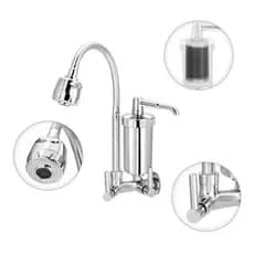 TORNEIRA DE COZINHA COM FILTRO GOURMET LUXO FLEXÍVEL 2 JATOS PAREDE COM REFIL