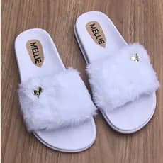 Chinelo Slide Feminino Pelucia Laco Sandalia Pelinhos Blogueiras Moda Influencers Rasteira Pelo Rasteirinha Pelinho