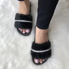 Chinelo Slide Feminino Tamanho Especial 40/41 42/43 Com Tira de Strass Promoção