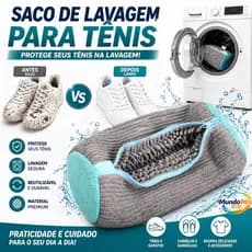 Saco para Lavar Tênis Sapatos na Máquina Protetor com Zíper Reforçado Lavanderia