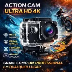Câmera Action Cam Ultra HD WiFi Esportiva Prova d’Água Filmadora Aventura