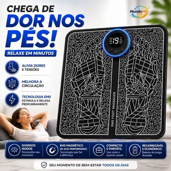 Massageador Para Pés Pernas Ems Magnético Relaxante (Pro)