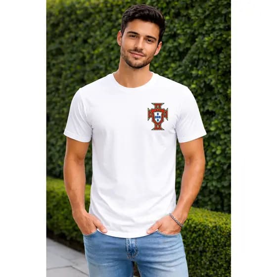 Camiseta Masculina T-shirt Futebol Estampada Time 100% Algodão Camisa Casual Portugal Streetwear Pronta Entrega