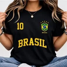 Camiseta Feminina Torcedor Hexa Copa Baby Look ou T-Shirt Algodão Premium