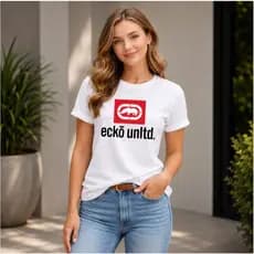 Camiseta Feminina Juvenil Adulto Plus Size Ecko Medio Tecido 100% Algodão Conforto Premium, Envio Imediato