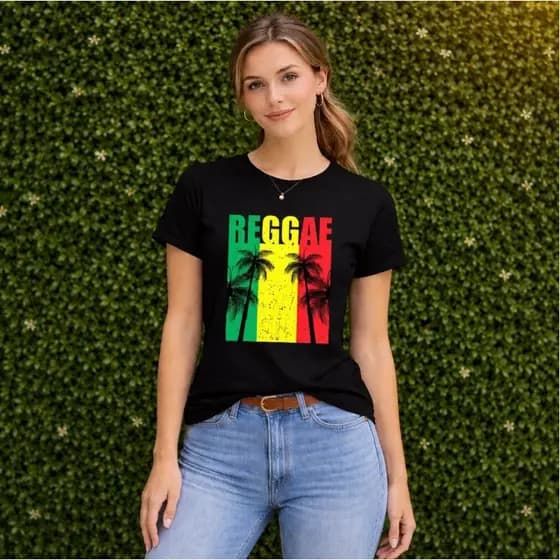 Camiseta Feminina Reggae Beach Tecido 100% Algodão Conforto Premium Juvenil Adulto Plus Size, Envio Imediato