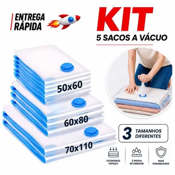 5 Saco a Vácuo Organizador Edredom Mala Roupa De Cama 50x60 60x80 70x110 Com ou Sem Bomba Manual
