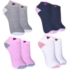 Meias Femininas Soquete com Coração – Kit 4 Pares