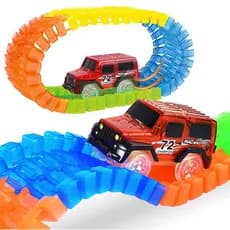 80-400pcs Glowing Tracks Gow in the dark Rail Car Toys Diecasts & Vehicles Racing Track Car Toys for Children Kids Gift Promoção