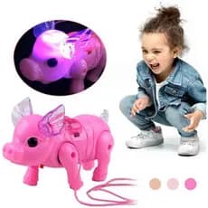 Atacado Novo brinquedo elétrico de porco ambulante cor-de-rosa com luz musical para crianças brinquedos eletrônicos engraçados para presentes de aniversário de crianças