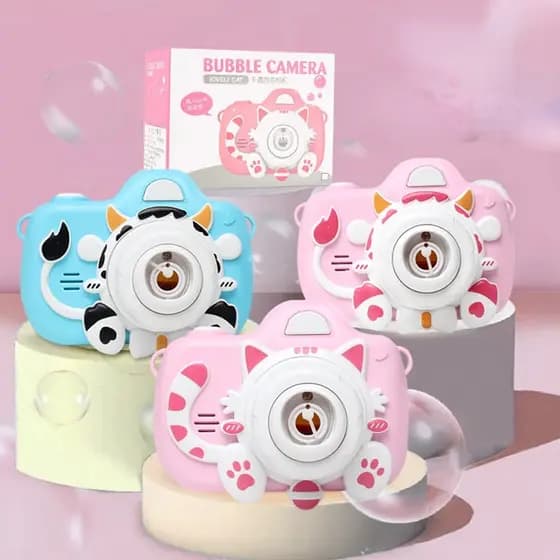 Atacado Brinquedo para máquina de bolhas infantil, brinquedo para câmera de bolha de gato e vaca, porco bolha de música leve