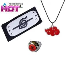 Kit Naruto Bandana Itach Renegada E Colar Ajustável Akatsuki