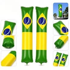 Par de Bastões Infláveis Bate Bate Torcedor Brasil Copa do Mundo