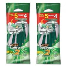 Kit 10 Un - Aparelho de Barbear BIC Comfort 2, Pele Sensível, Cabo Antideslizante.