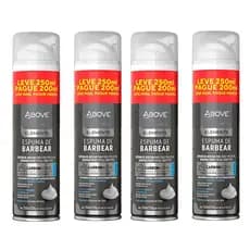 Espuma Barbear Above 250ml Carvão Ativado Pele Suave - Escolha seu Kit