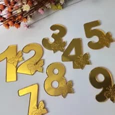 Número Acrílico Espelhada Decorativo 4,5cm | Aplique para Personalizados e Festa Infantil