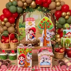 Kit Caixinhas Personalizadas Chapeuzinho Vermelho Pré Montadas