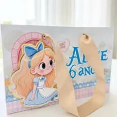 Sacola Surpresa Festa do Chá Personalizada | Ilhós Metálico, Alças de Gorgurão e Encaixe Automático
