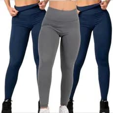 Kit 3 Calças Leg LEGGING Feminina, Fitness, Suplex, Academia, Treino, Yoga, Uso Casual, Básica