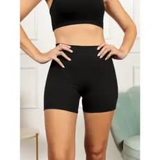 Short Suplex Feminino Meia Coxa, Cós Alto, Costura Reforçada,Tecido Grosso Shorts, Academia, Fitness