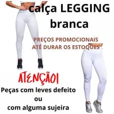 Calça LEGGING Branca, enfermagem, dentista, fisioterapeuta, Esteticista,Academia, Novas leve defeito