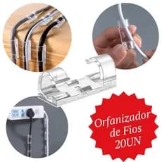 Organizador De Fios Cabos Passa Fio Adesivo Autocolante Parede Clipe Adesivo Dupla Face