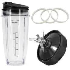 Copo Nutri Ninja + Lâmina Extratora Nutrientes + 3 Anéis de Vedação Silicone para lâmina Nutri Ninja