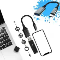 Cabo Otg Adaptador Usb C Compativel iPhone 15 16 17 Pro Max Preto