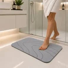 Tapete Pedra Diatomita Premium 60x39 Antiderrapante Secagem Rápida Para Banheiro Absorvente