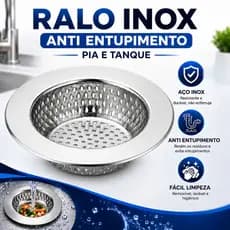Ralo Inox Premium 9cm  Ralinho Cestinha Para Pia e Tanque Filtro Anti Entupimento Aço Inoxidável Resistente