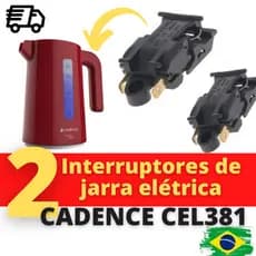 Interruptor Botao Chaleira Jarra Eletrica THERMO ONE CADENCE CEL381 VERMELHA (02 peças)