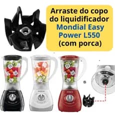 Acoplamento Arraste do Copo Liquidificador Mondial Easy Power L550 (COM PORCA)